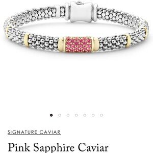 LAGOS Silver and Gold Bracelet with Pink Sapphire Accents